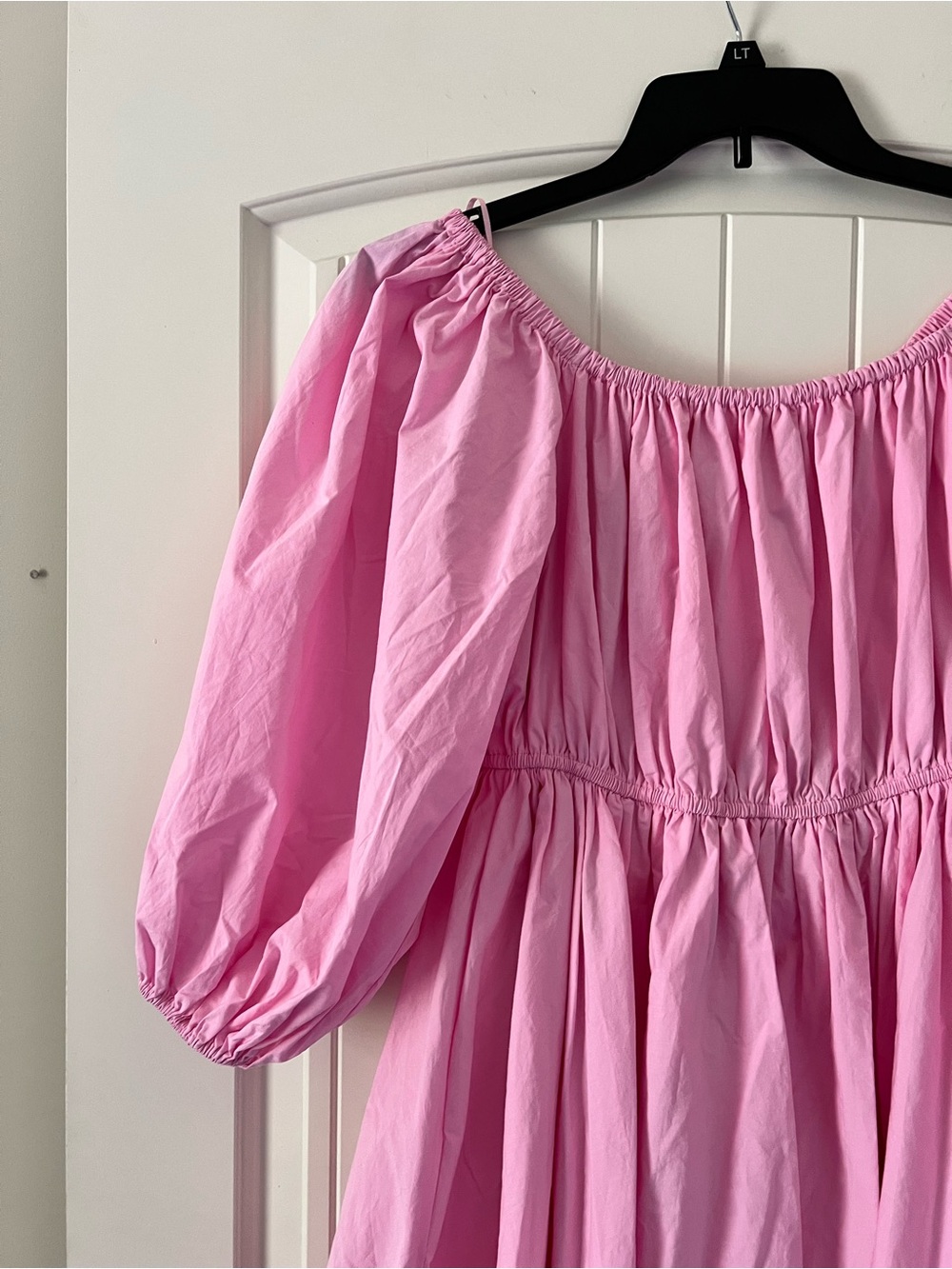 Mable by Anthropologie Pink Puff Sleeve Babydoll Mini Dress Lined Womens Medium - Picture 3 of 10